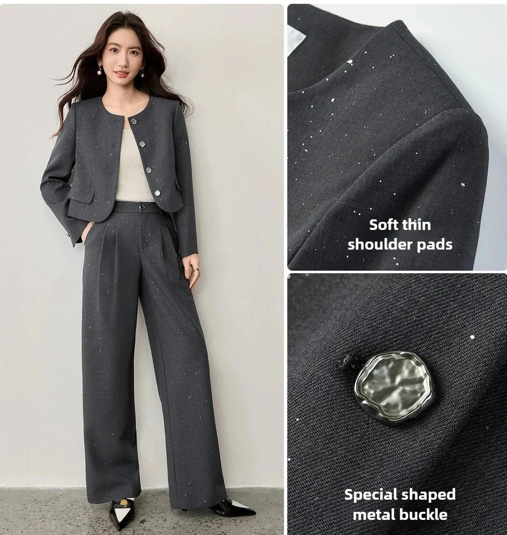 Metal Düğme Detaylı Ofis Takımı