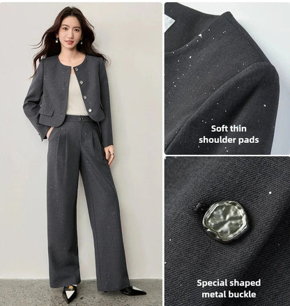 Metal Düğme Detaylı Ofis Takımı