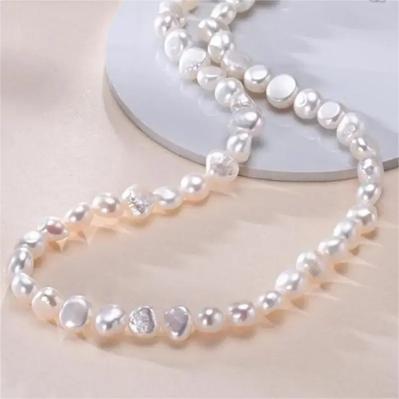 Gerçek Doğal Barok Tatlı Su İncili Choker Kolye
