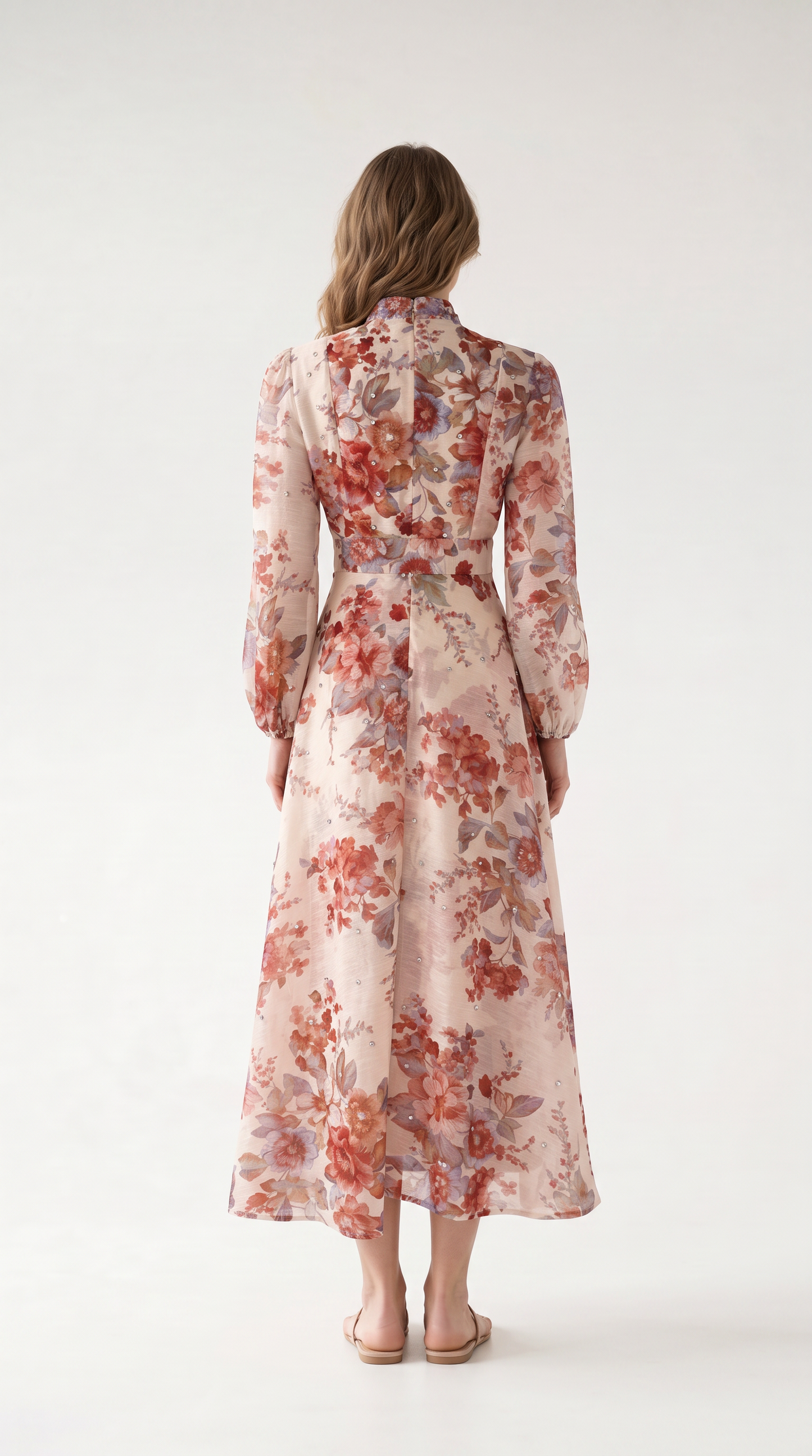 Rosalie Vintage Çiçek Desenli Maxi Elbise